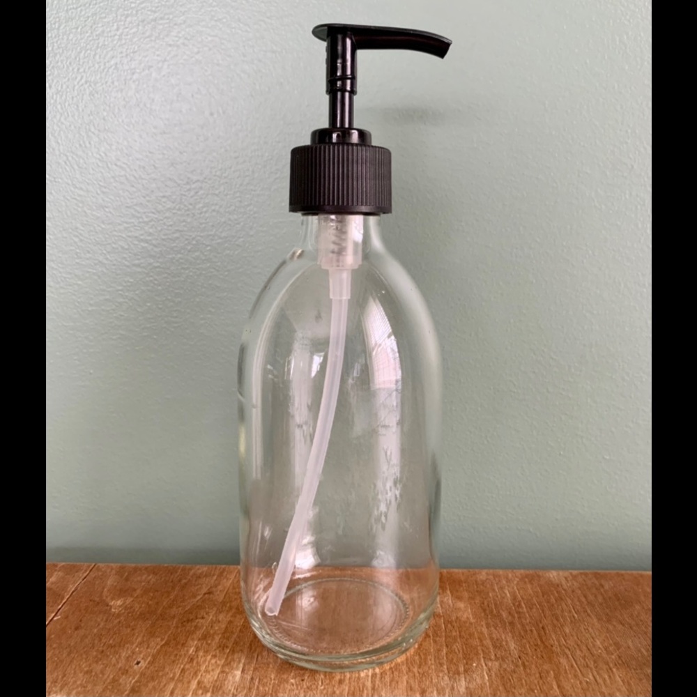 Clear Glass Soap Dispenser 9oz
